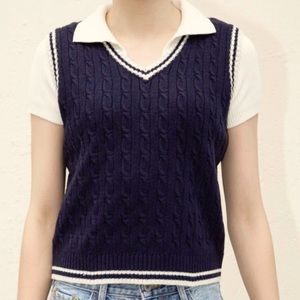 Brandy Melville Navy Marlena Sweater Vest